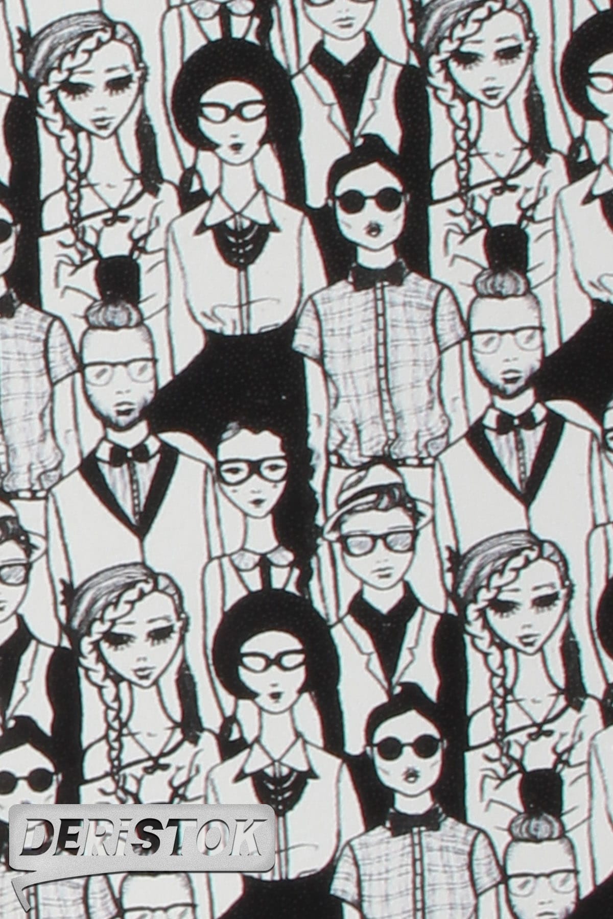 Dana Derisi Dijital Baskılı Vidala İnsan Desenli - 1