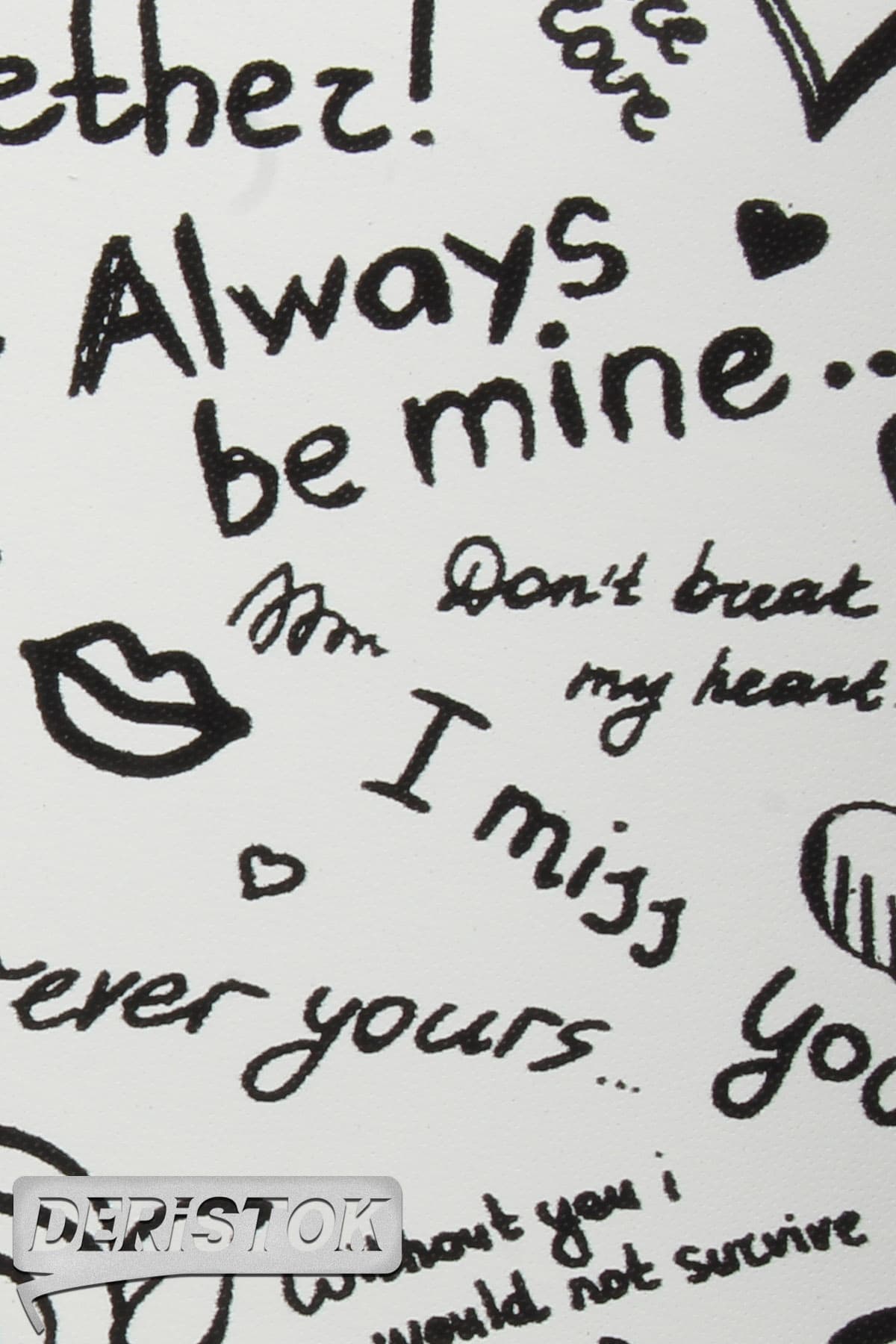 Dana Derisi Dijital Baskılı Vidala Siyah Beyaz